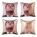 cygnus The Office Merch Dwight Schrute Sequin Pillow Covers Mermaid Magic Reversible Decorative Change Color Pillow Covers 16x16 inch Funny Gag White Elephant Gifts,Champagne Gold