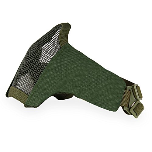 YASHALY Tactical Airsoft Mask Adjustable Outdoor Strike Camouflage Protective Metal Mesh Half Face Mask For CS/Hunting/Paintball/Shooting (MA-42-09, Adjustable) - Thumbnail 2