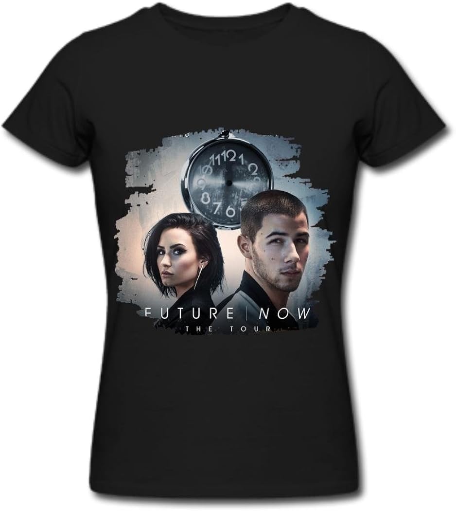Zhedzu Women's Demi Lovato Future Now Tour Cool T Shirt Cotton Black