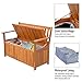Outsunny 41 Gallon Outdoor Storage Bench, Wooden Deck Box with Inner Waterproof PE Lining, 2-Seat Container for Patio Garden Balcony Yard Store Garden Tools, Teak