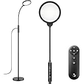 Light Therapy Lamp, 11000 Lux UV-Free Floor Lamp, Full Spectrum LED Sunlight with Touch Remote Control, Adjustable 7 Color Temperatures 9 Brightness Levels for Office Living Room Reading Black