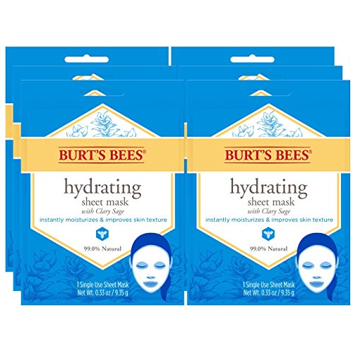 Burt's Bees Hydrating Face Mask, Single Use Sheet Mask, 6 Count
