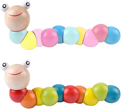 wooden caterpillar baby toy