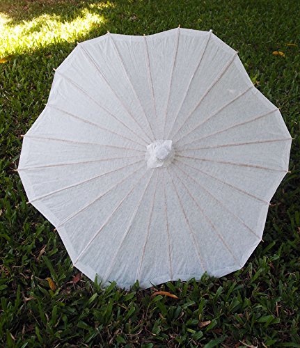 Parasol White Scalloped Edge 32in - Thumbnail 2