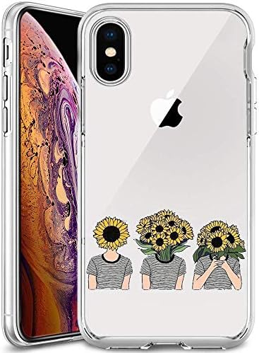Soft TPU Case for Newly Released iPhone Xs Max, Transparent Clear Lightweight Printed Sunflower iPhone Xs Max [Latest Model 2018] Cover Case