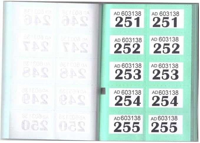 TRTO 1-1000 Raffle Tickets Raffle Books Cloakroom Tombola Draw Numbered Charity Events Prize Draw Lucky Draw Easy To Use and Play (Green)