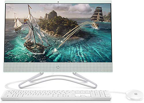 Latest HP 22 All-in-One AIO Desktop Computer, 21.5″ FHD IPS Borderless Display, Intel Celeron G4900T 2.9GHz 8GB RAM 128GB SSD WiFi Bluetooth DVDRW Privacy Webcam USB 3.1 Mouse & Keyboard Win 10 -Mint