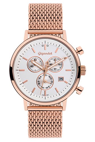 Gigandet Classico Herrenuhr Chronograph Quarz Analog mit Metallarmband G6-014