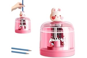 AZLNRMU Electric Pencil Sharpener - Cute Design Pencil Sharpener for Colored Pencils(6-8.5mm), Blade to Fast Sharpen, Kawaii Adorable for Pupil Students/Primary School/Classroom (Pink)