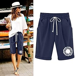 Bermuda Shorts for Women Casual Summer Elastic