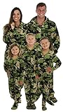 SleepytimePjs Camouflage Family Matching Fleece One Piece Footed Pajamas