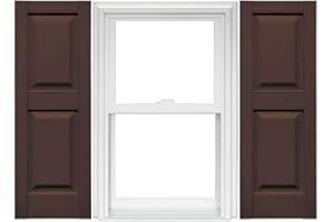 Mid America Raised Panel Vinyl Shutters (1 Pair) - 14.75 x 47 009 Federal Brown