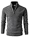H2H Mens Casual Slim Fit Mock Neck Zip up Basic Designed Pullover Sweater