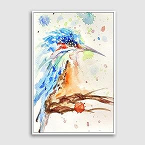 Framed Canvas Home Artwork Decoration Watercolor Painting Canvas Wall Art for Living Room, Bedroom - 16x24 inches