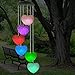 YOUYUAN LED Solar Wind Chime - Outdoor Waterproof Solar Powered LED Changing Light Color Mobile Six Heart Shaped Wind Chimes for Home,Party,Festival Decor,Valentines Gift,Night Garden Decoration