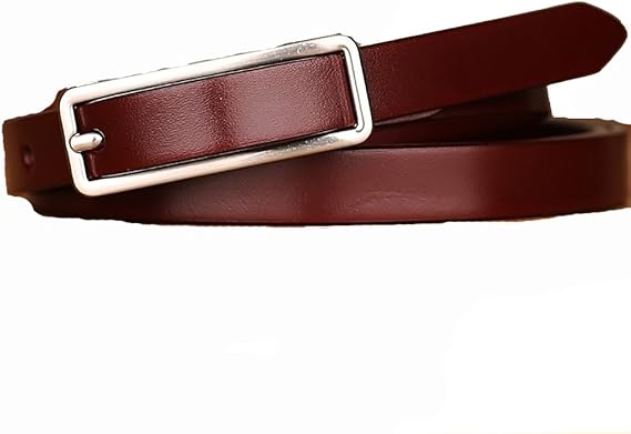 Amazon Co Jp レザーベルトファッション薄いベルトレザーレディースカジュアルピンバックルベルトリードレイヤーレザーワイルドベルト女性 色 ワインレッド サイズ さいず 125cm 服 ファッション小物