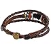 Regetta Jewelry Tribal Leather Wristband Spring Surf Charms Brown Braided Men's Adjustable Bracelet.