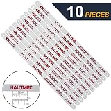 HAUTMEC Hacksaw Replacement Blades BI-METAL (10 Pack) High Speed Steel Grounded Teeth 32 TPI x 12" Length 0.025" Thick x 1/2" Width HT0018-CT