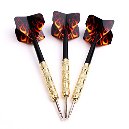 18 Packs of Steel Tip Darts Set Slim Barrel with PVC Dart Flights and Nylon Shafts