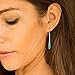 925 Sterling Silver Blue Turquoise Stone Inlay Elegant Long Teardrop Hook Women Earrings 1.85