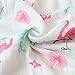 LifeTree Muslin Swaddle Blankets, Flamingo Print Swaddling for Baby Boys and Girls, 70% Bamboo & 30% Cotton Breathable Soft Muslin Blanket, Warp, Nursing Cover