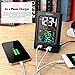 ZEEPIN Wireless Color Alarm Clock Indoor Outdoor Thermometer with Wireless Sensor and Two USB Charger for Home