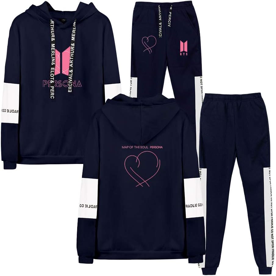 SISAY Kpop BTS Tracksuit 2 Piece Unisex Hoodie and Pants Sport Wear