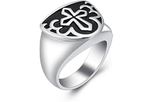 shajwo Cremation Urn Ring Jewelry for Ashes Engraved Cross Memorial Urn Ring Stainless Steel Celtic Knot Retro Keepsake Ashes Holder Ring,Size 6-10