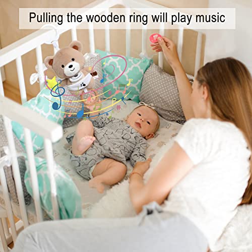 COTTONBEBE Baby Bear Soft Toy with Soft Music Musical Toys for Boys and Girls for Strollers and Cribs, Ideal Birth Gift for Baby
