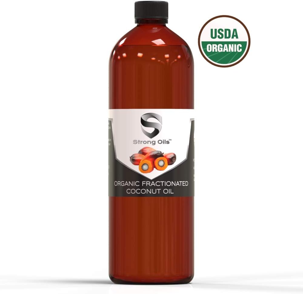 Strong Oils 100% Pure Organic Fractionated Coconut Oil - (16 OZ) | USDA Certified - Perfect Moisturizer!