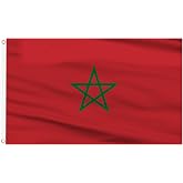 AhfuLife Morocco Flag 3x5 Ft, Large Morocco National Flags for Outside - Double Side with Brass Eyelets for World Cup Party Decorations, Soccer Party Bar Garden Decoration Indoor Outdoor
