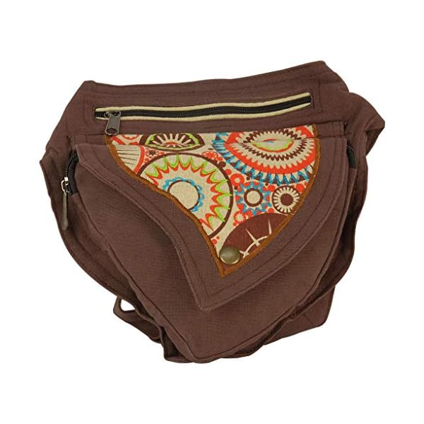 Riñonera Lateral Hippie Bordada (Marron) | DeHippies.com
