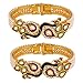 Efulgenz Fashion Jewelry Indian Bollywood 14 K Gold Plated Faux Pearl Kundan Rhinestone Peacock Bracelet Bangle (2 Pc)
