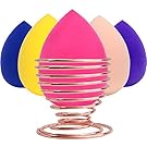 LIPRAP Makeup Sponge - 6 Pack Egg Beauty Blender Sponges and Holder Set - Blending with Cosmetic for Flawless Face - Liquid Foundation and Powders and Concealer - Prime and Real Sponge