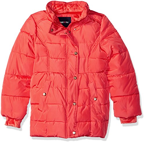 Limited Too Little Girls' Memory Coat with Baby Faux Fur Lining, Coral, 5/6