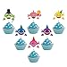 60pieces Shark Cupcake Toppers Shark Theme Party Supplies- Shark Family Baby Shower Birthday Party Decorations