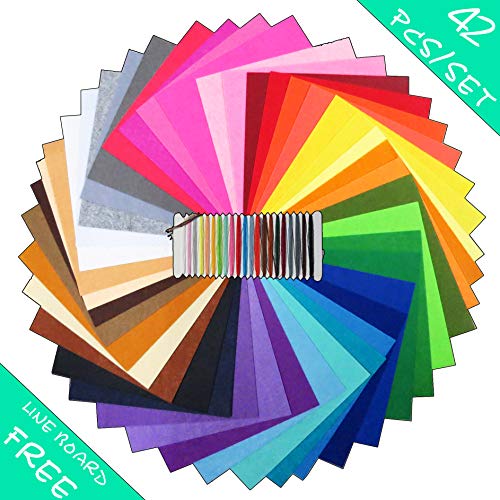 En-Grace Felt Sheets 42PCS 8x12inches(20x30cm) Fabric Squares Assorted Colors DIY Craft 1mm Thick