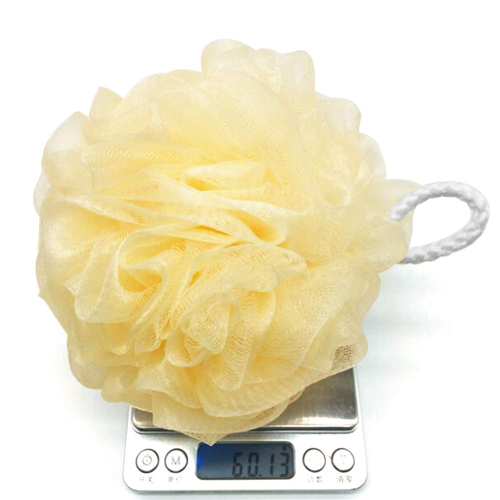 Bath Sponges Bath Loofahs Mesh Pouf Shower Wash Ball Large 5 Packs 60g Each Soft Eco-Friendly for Men& Women Cleanse, Smooths Skin, Exfoliating: Beauty