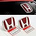 3PCS JDM RED FRONT REAR STEERING EMBLEM BADGE FOR HONDA CIVIC SEDAN 2016 - 2018