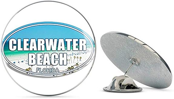 Amazon Com Nyc Jewelers Oval Clearwater Beach Florida Fl Logo Metal 0 75 Lapel Hat Pin Tie Tack Pinback Jewelry