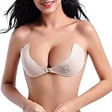 BILYCAT Strapless Bra,Adhesive Silicone Reusable Invisible Push-up Bra