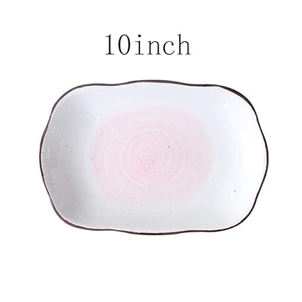 1 UNIDS Creativo Plato Cena Rosa Azul De Cerámica De Porcelana ...