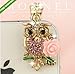 IP422-B Cute Pink Crystal Rose OWL Anti Dust Ear Cap Plug for iPhone Android 3.5mm Ear Jack