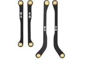 RampCrab High Clearance 4 Links Set for SCX24 Bronco, C10, Wrangler JLU, Steel Links Set, ONLY Front, 4Pcs, Black