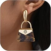 Leopard Earrings for Women Brown Acrylic Dangling Square Geometric Leopard Print Earrings Brown Jewelry Accessories for Party Outfits Trendy Jewelry Gifts