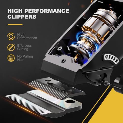 SUPRENT Mens Hair Clippers Cordless Rechargeable Hair Cutting Kits with LED Display Professional Hair Clipper and Trimmer for Barbers & Home Use
