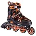 2PM SPORTS Torinx Orange Black Boys Adjustable Inline Skates, Fun Rollerblades Kids, Beginner Roller Skates Girls, Men Ladies