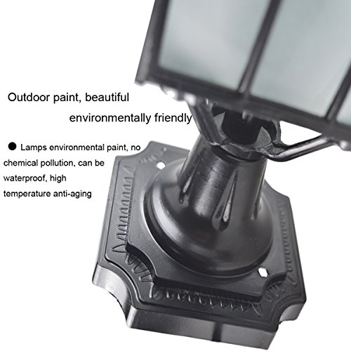 ZHMA Garden Lights, Outdoor Decorative Columns Post Lamp Retro Waterproof Landscape Lighting Fixtures villa garden lights , Black 1-Light E26/27 Base - Thumbnail 3