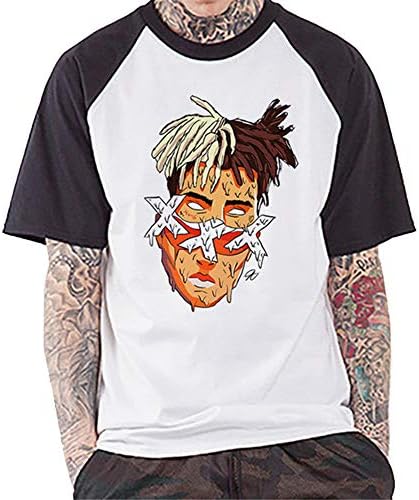 Jkaer Men’s Xxxtentacion Trendy Tees Hip-Hop Short Sleeved T-Shirt for Youth and Adults