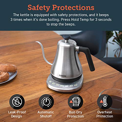 COSORI Electric Gooseneck Kettle with 5 Variable Presets, Pour Over